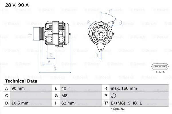 Alternator (0 986 045 170)