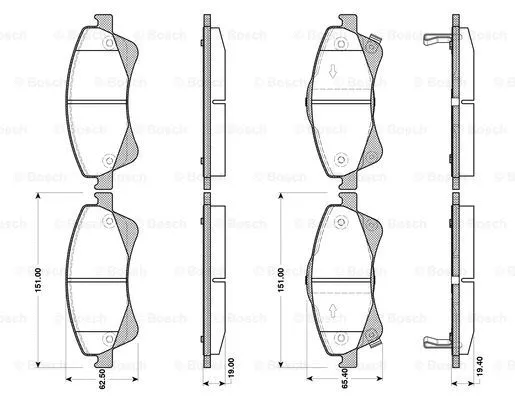 Brake Pad Set, disc brake (0 986 TB3 086)