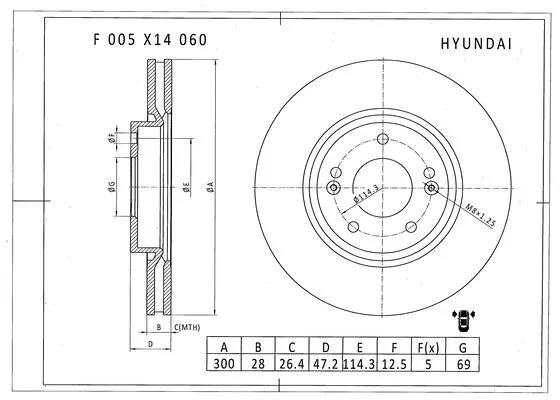 Brake Disc (F 005 X14 060)