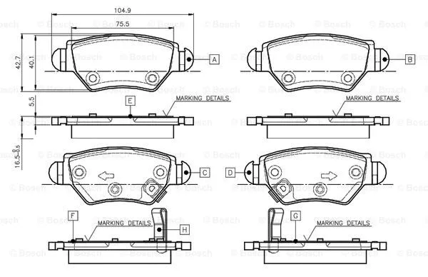 Brake Pad Set, disc brake (0 986 TB2 777)