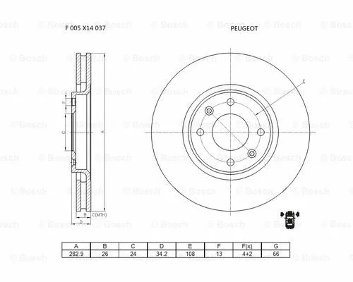 Brake Disc (F 005 X14 037)