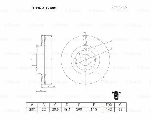 Brake Disc (0 986 AB5 488)