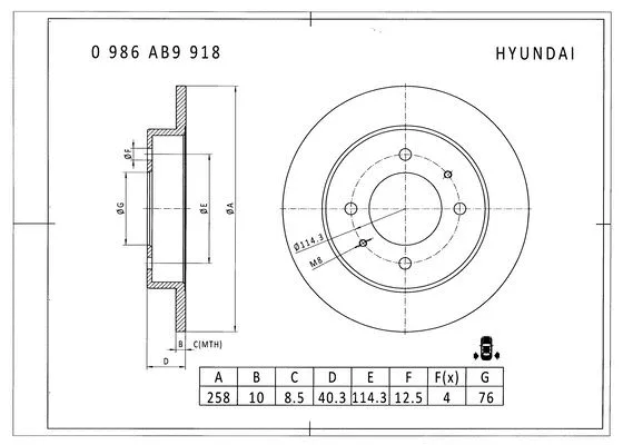 Brake Disc (0 986 AB9 918)