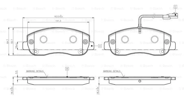 Brake Pad Set, disc brake (0 986 TB3 142)