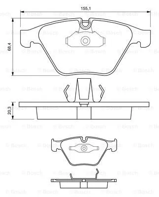 Brake Pad Set, disc brake (0 986 424 651)