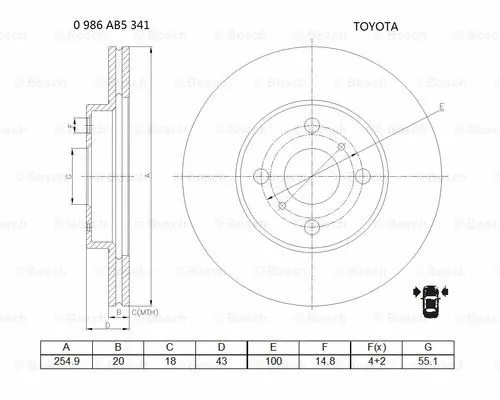 Brake Disc (0 986 AB5 341)