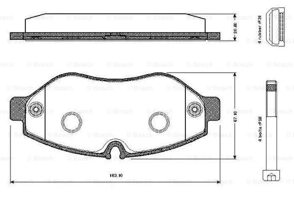 Brake Pad Set, disc brake (0 986 TB2 948)