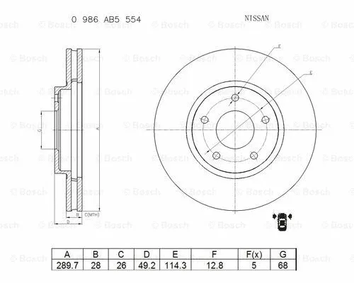 Brake Disc (0 986 AB5 554)
