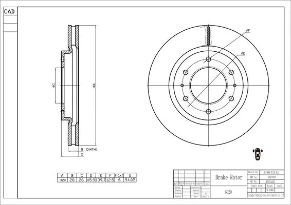 Brake Disc (0 986 T15 411)