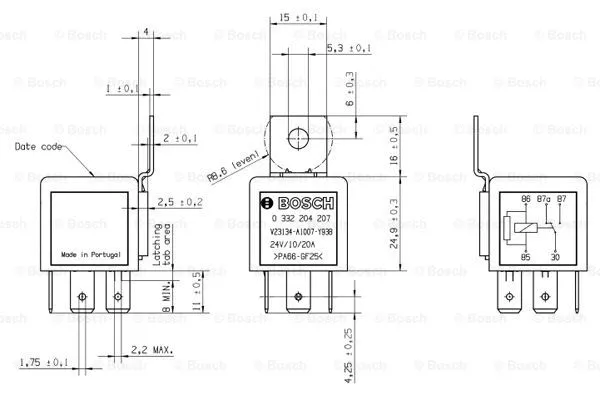 Relay, main current (0 332 204 207)