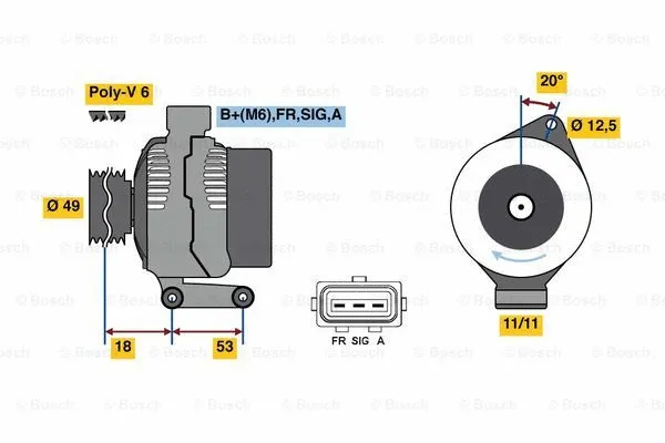 Alternator (0 986 080 700)