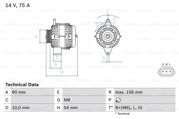 Alternator (0 986 081 950)