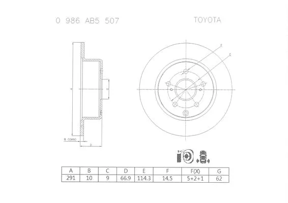 Brake Disc (0 986 AB5 507)