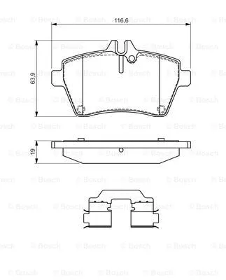 Brake Pad Set, disc brake (0 986 494 555)