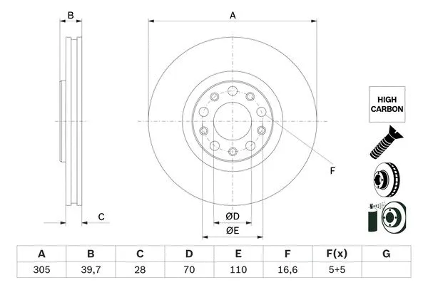 Brake Disc (0 986 479 G89)