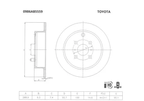 Brake Disc (0 986 AB5 559)