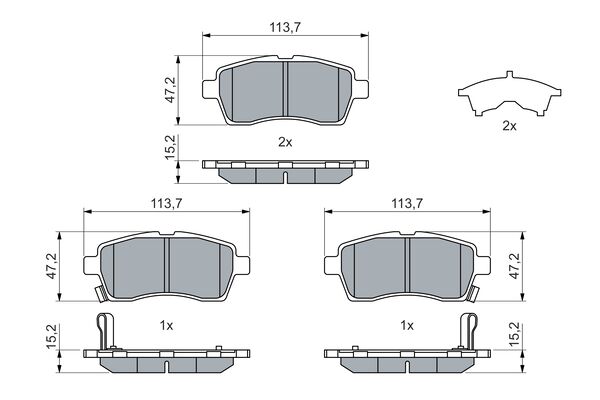 Brake Pad Set, disc brake (0 986 460 075)