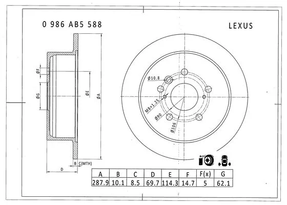 Brake Disc (0 986 AB5 588)