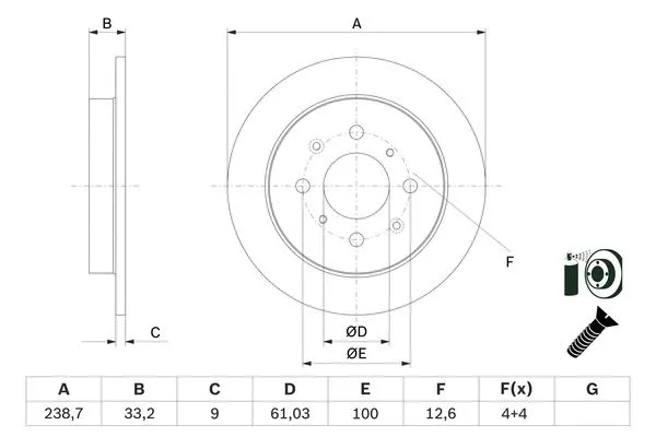 Brake Disc (0 986 479 F34)