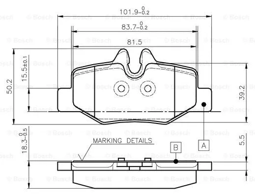 Brake Pad Set, disc brake (0 986 TB2 883)