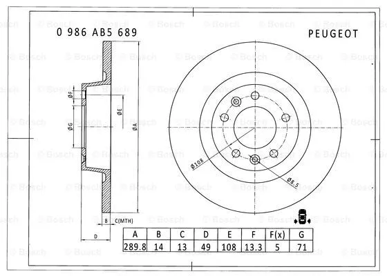 Brake Disc (0 986 AB5 689)