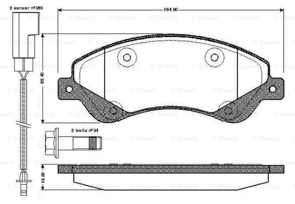 Brake Pad Set, disc brake (0 986 TB2 952)