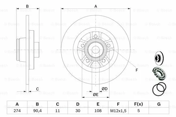 Brake Disc (0 986 479 F30)