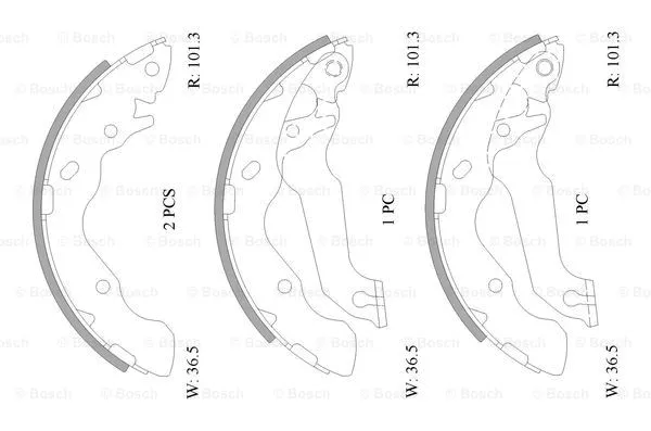 Brake Shoe Set (0 986 AB0 887)