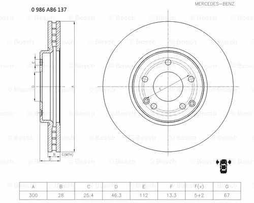 Brake Disc (0 986 AB6 137)