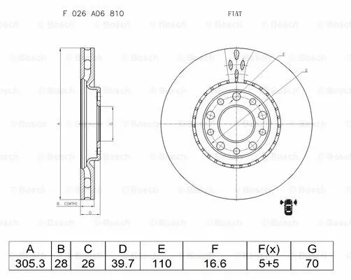Brake Disc (F 026 A06 810)