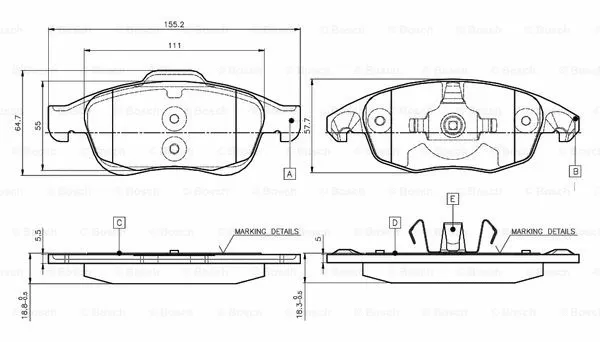 Brake Pad Set, disc brake (0 986 TB2 949)