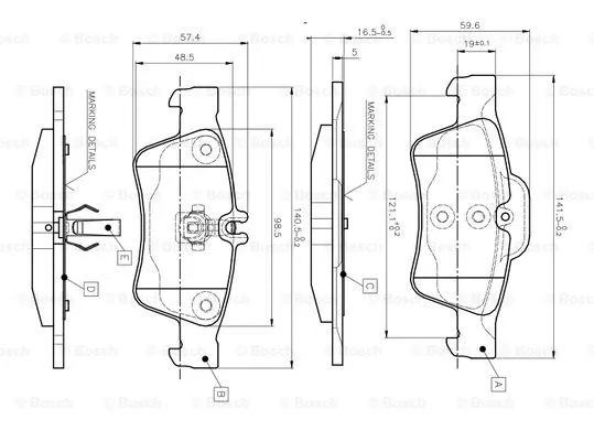 Brake Pad Set, disc brake (0 986 TB2 451)