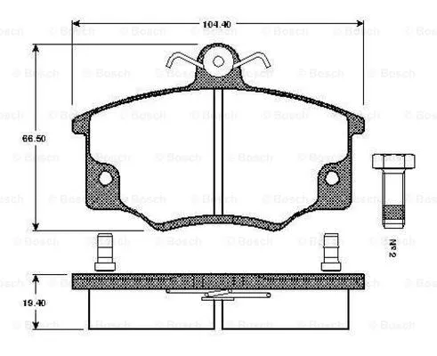 Brake Pad Set, disc brake (0 986 TB2 525)