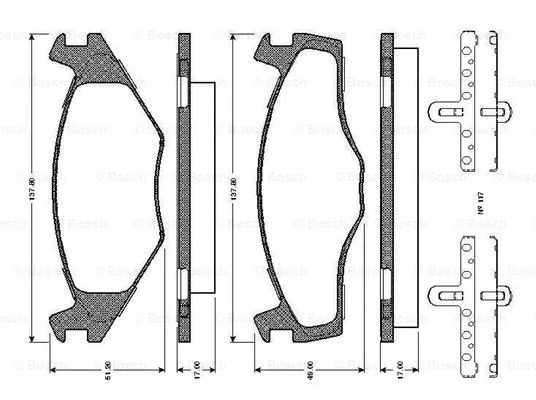 Brake Pad Set, disc brake (0 986 TB2 091)