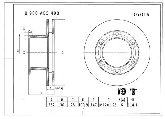 Brake Disc (0 986 AB5 490)