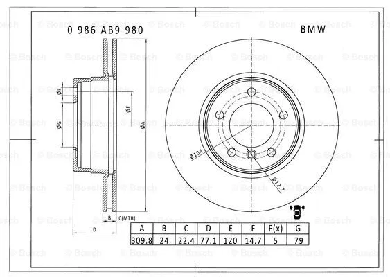 Brake Disc (0 986 AB9 980)