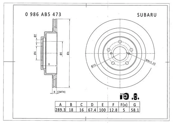 Brake Disc (0 986 AB5 473)