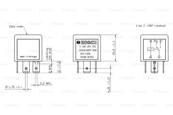 Relay, main current (0 332 204 202)