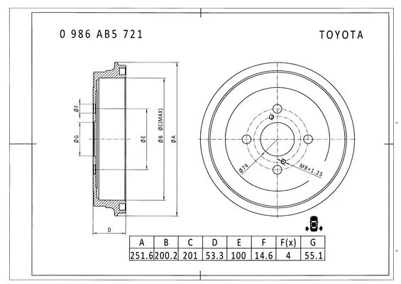 Brake Drum (0 986 AB5 721)