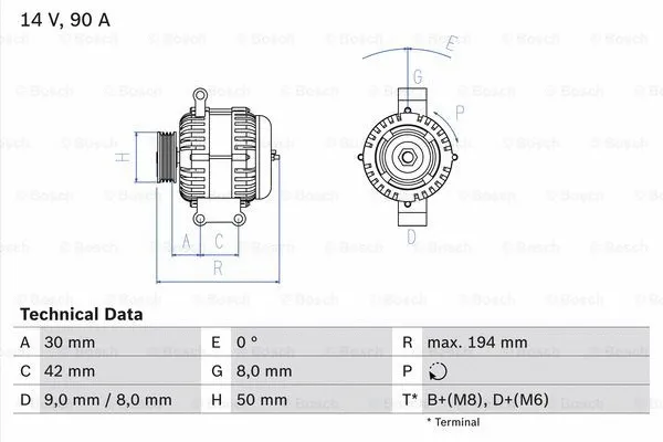 Alternator (0 986 045 181)