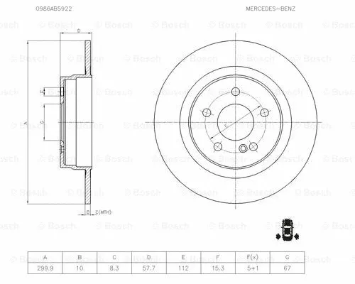 Brake Disc (0 986 AB5 922)
