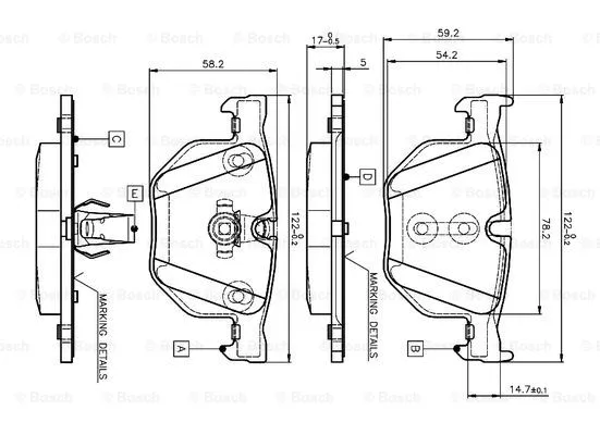 Brake Pad Set, disc brake (0 986 TB2 207)