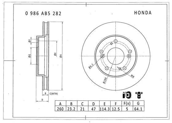 Brake Disc (0 986 AB5 282)