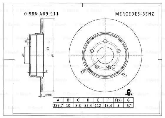 Brake Disc (0 986 AB9 911)
