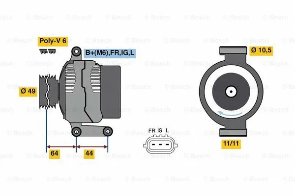 Alternator (0 986 080 610)