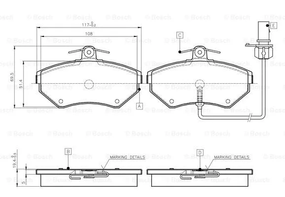 Brake Pad Set, disc brake (0 986 TB2 312)