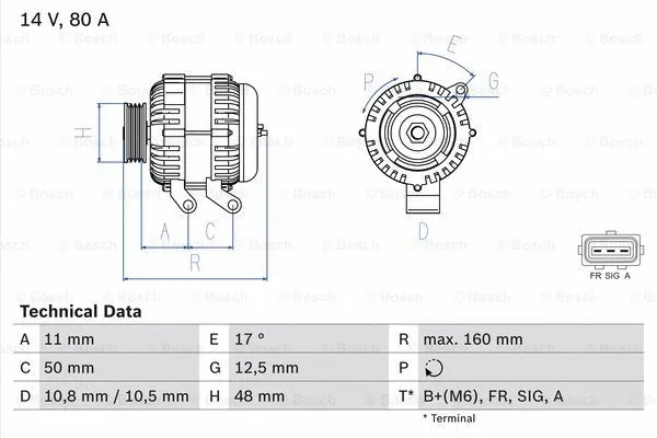 Alternator (0 986 044 701)