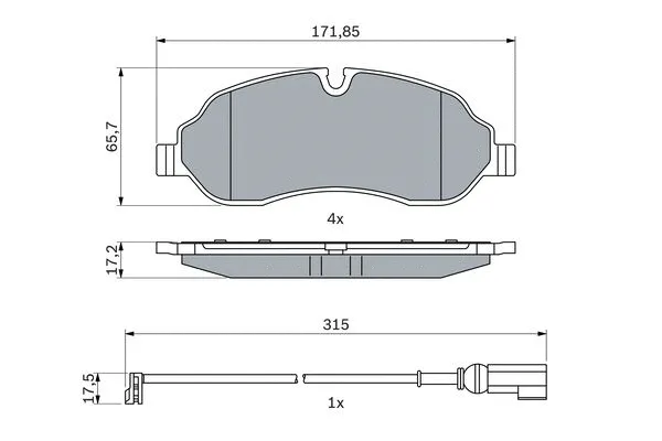 Brake Pad Set, disc brake (0 986 424 982)