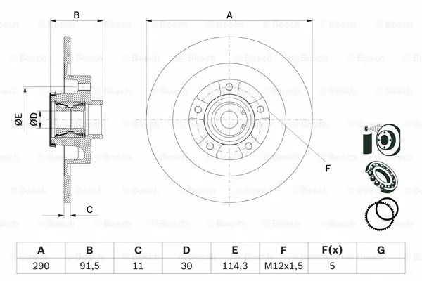 Brake Disc (0 986 479 F42)