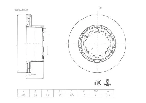 Brake Disc (0 986 AB5 898)